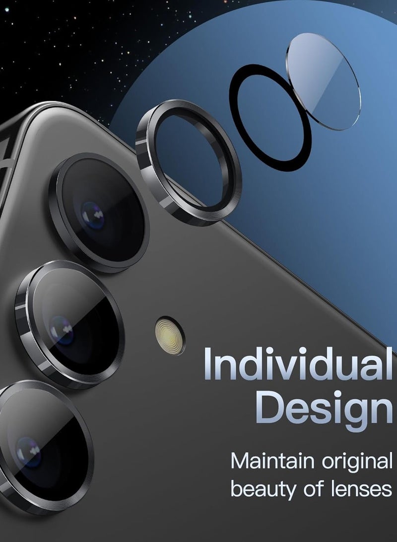 دبليو تيك واقي عدسة كاميرا زجاجي مقوى بحلقة من معدن سامسونج جالكسي A37 / A57 5G 2026 - شفاف/أسود (MLGICR) - Image 2